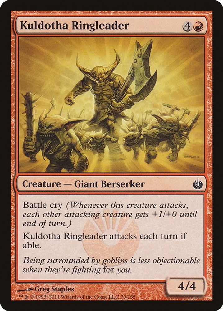 2011 Magic: The Gathering: Mirrodin Besieged (MBS) - Kuldotha Ringleader (#70, Common) (, Near Mint)