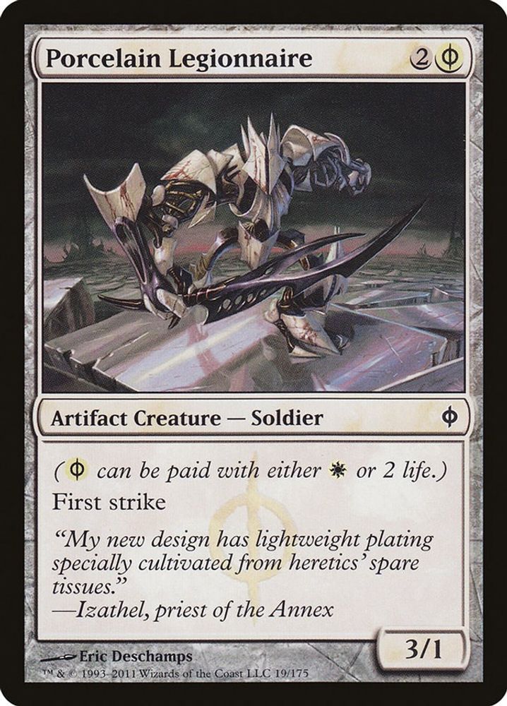 2011 Magic: The Gathering: New Phyrexia (NPH) - Porcelain Legionnaire (#19, Common) (, Near Mint)