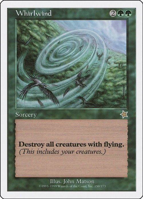 1999 Magic: The Gathering: Starter 1999 (S99) - Whirlwind (#150, Rare) (, Near Mint)