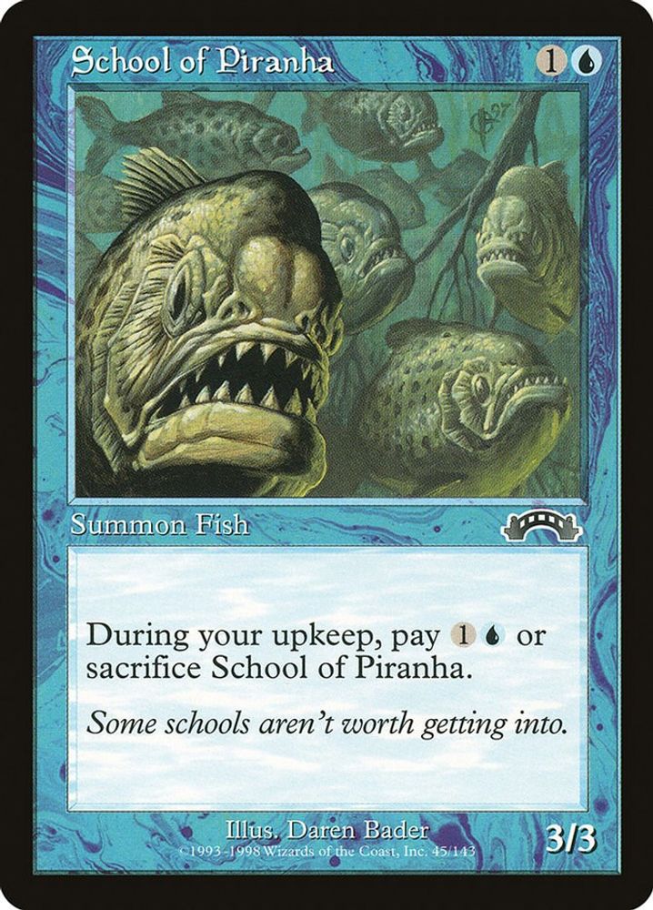 1998 Magic: The Gathering: Exodus (EXO) - School of Piranha (#45, Common) (, Near Mint)
