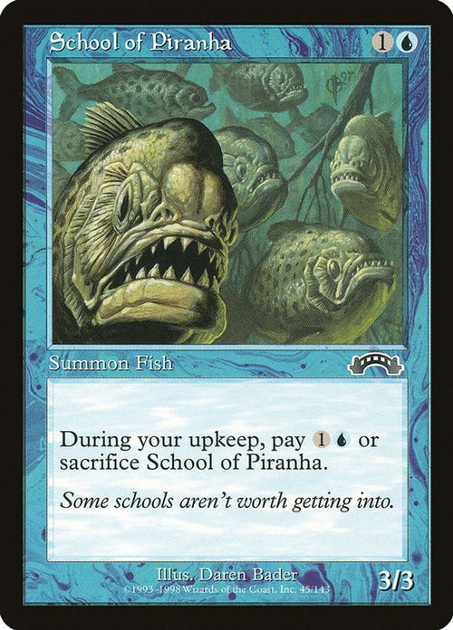 1998 Magic: The Gathering: Exodus (EXO) - School of Piranha (#45, Common) (, Near Mint)