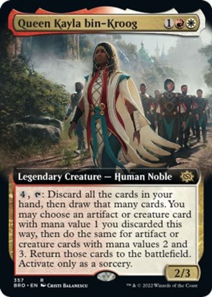 2022 Magic: The Gathering: The Brothers' War (BRO) - Queen Kayla bin Kroog Extended Art (#357, Rare) (, Near Mint)