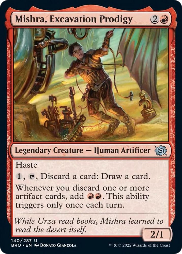 2022 Magic: The Gathering: The Brothers' War (BRO) - Mishra Excavation Prodigy (#140, Uncommon) (, Near Mint)