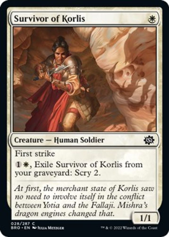 2022 Magic: The Gathering: The Brothers' War (BRO) - Survivor of Korlis (#28, Common) (, Near Mint)