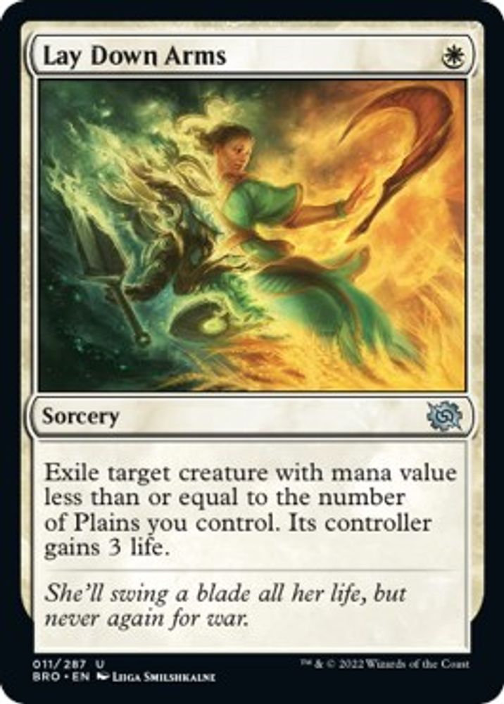 2022 Magic: The Gathering: The Brothers' War (BRO) - Lay Down Arms (#11, Uncommon) (, Near Mint)