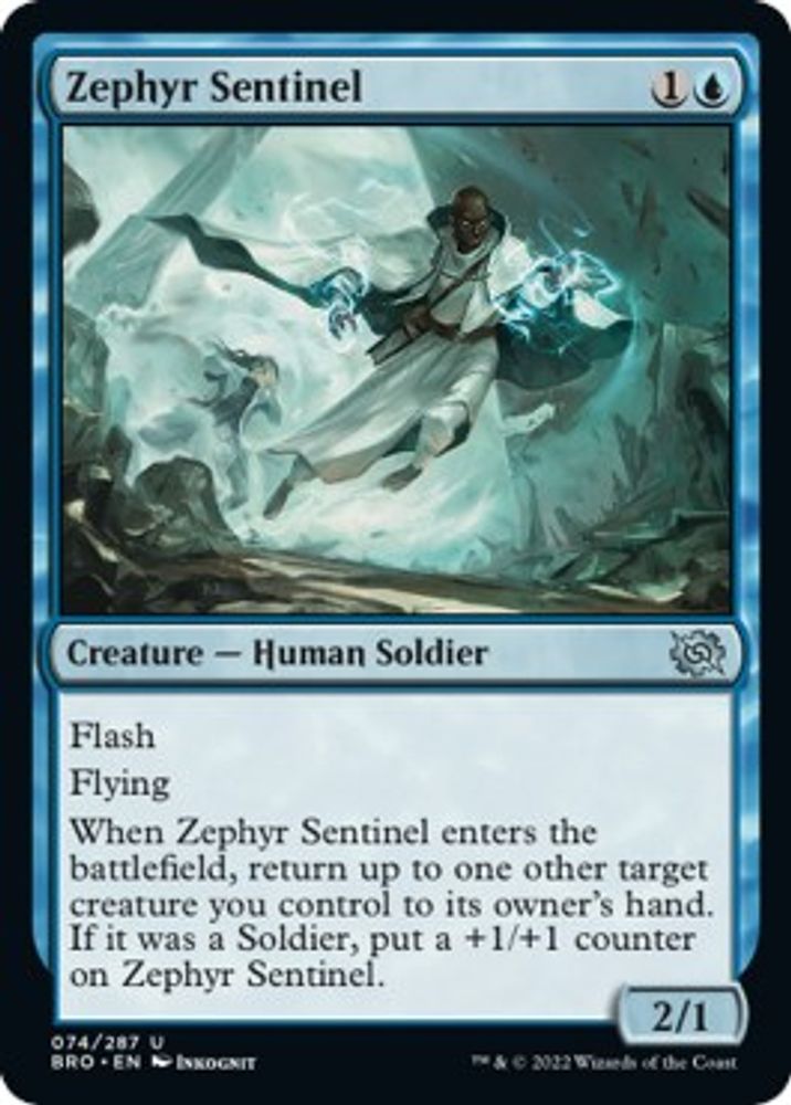 2022 Magic: The Gathering: The Brothers' War (BRO) - Zephyr Sentinel (#74, Uncommon) (, Near Mint)