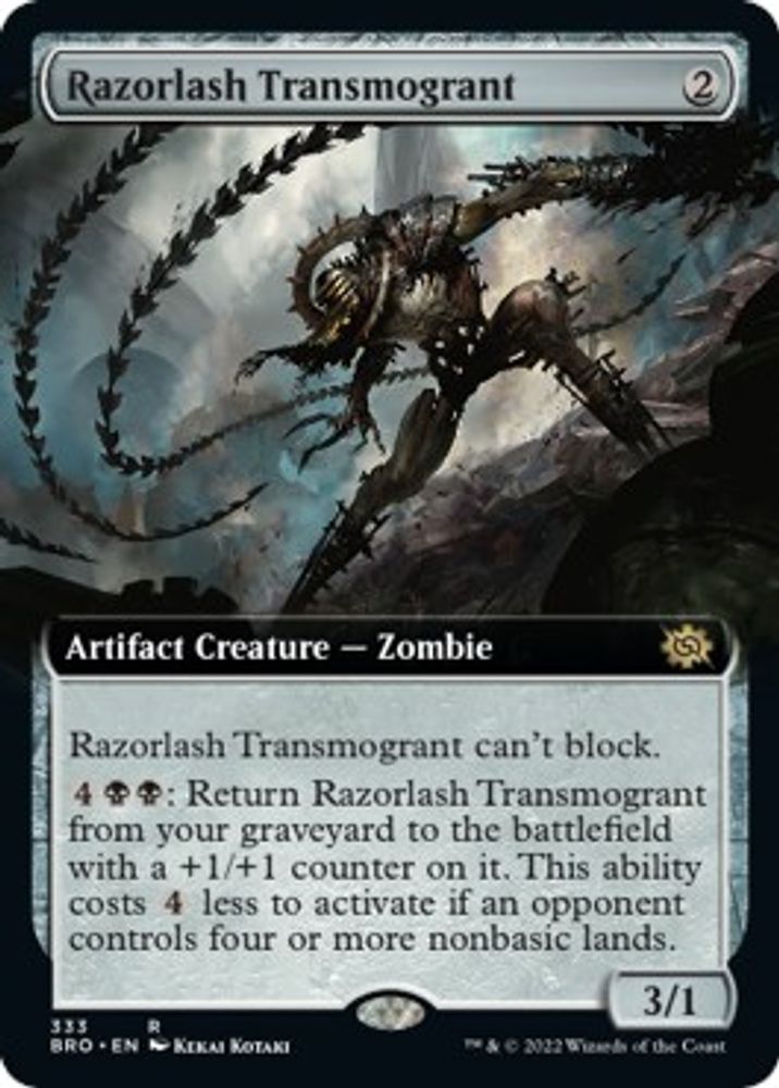 2022 Magic: The Gathering: The Brothers' War (BRO) - Razorlash Transmogrant Extended Art (#333, Rare) (, Near Mint)