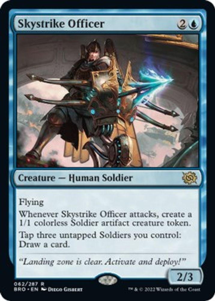 2022 Magic: The Gathering: The Brothers' War (BRO) - Skystrike Officer (#62, Rare) (, Near Mint)