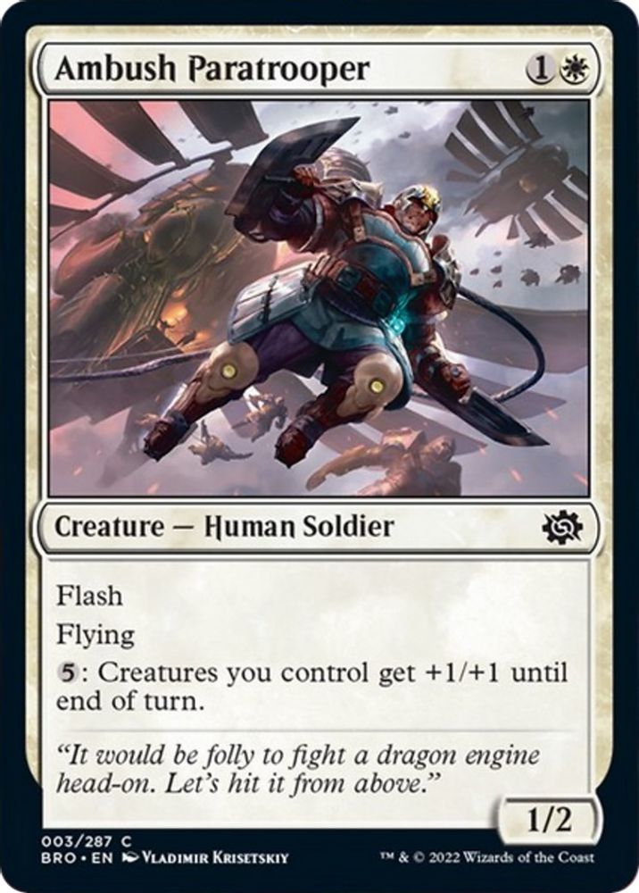 2022 Magic: The Gathering: The Brothers' War (BRO) - Ambush Paratrooper (#3, Common) (, Near Mint)