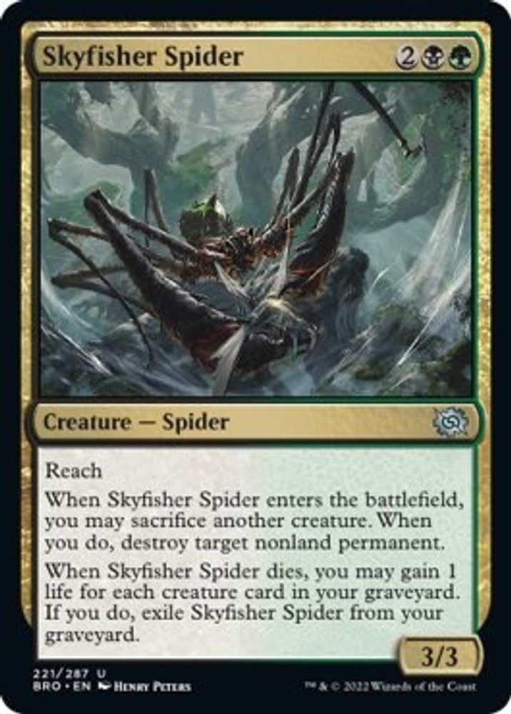 2022 Magic: The Gathering: The Brothers' War (BRO) - Skyfisher Spider (#221, Uncommon) (, Near Mint)
