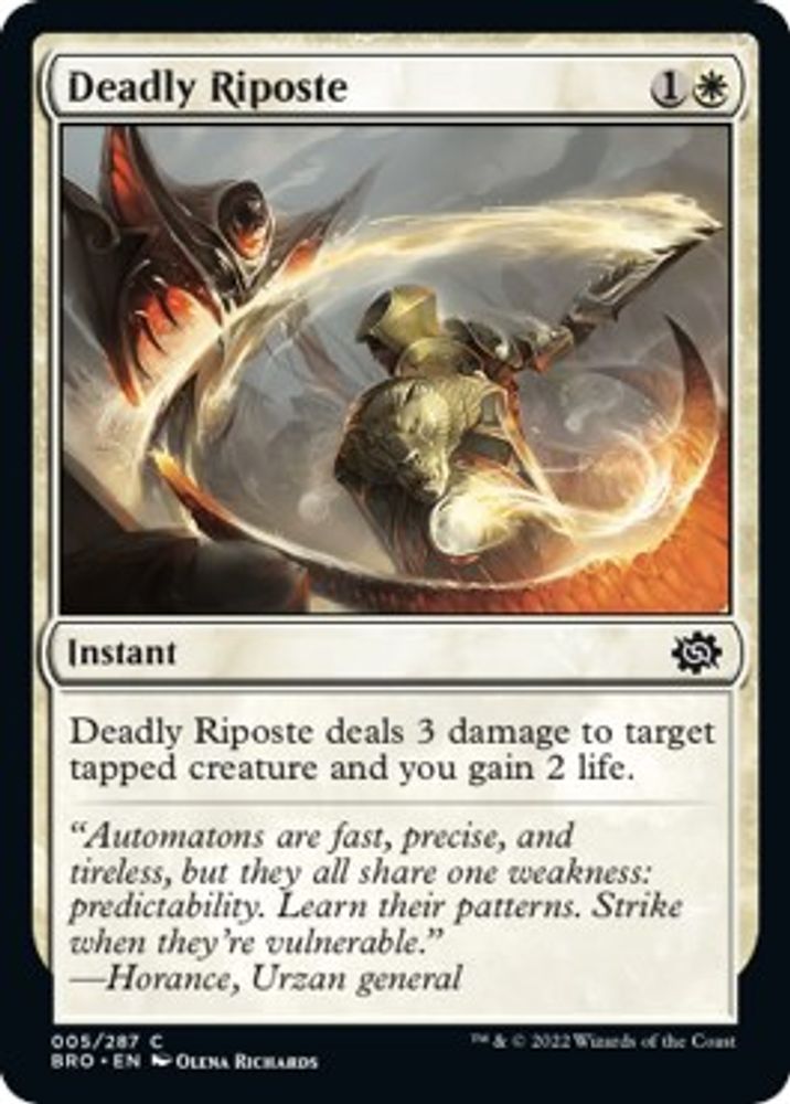 2022 Magic: The Gathering: The Brothers' War (BRO) - Deadly Riposte (#5, Common) (, Near Mint)