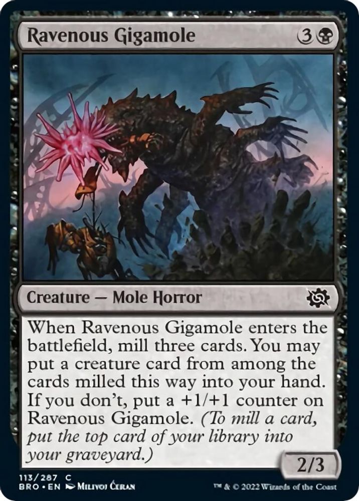 2022 Magic: The Gathering: The Brothers' War (BRO) - Ravenous Gigamole (#113, Common) (, Near Mint)