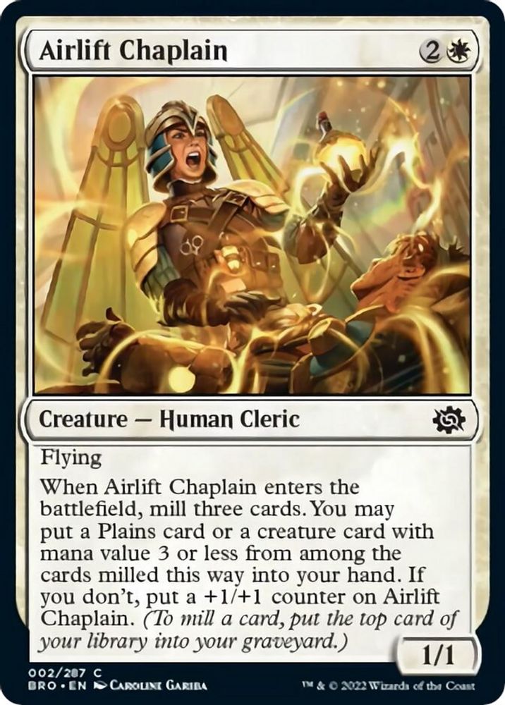 2022 Magic: The Gathering: The Brothers' War (BRO) - Airlift Chaplain (#2, Common) (, Near Mint)
