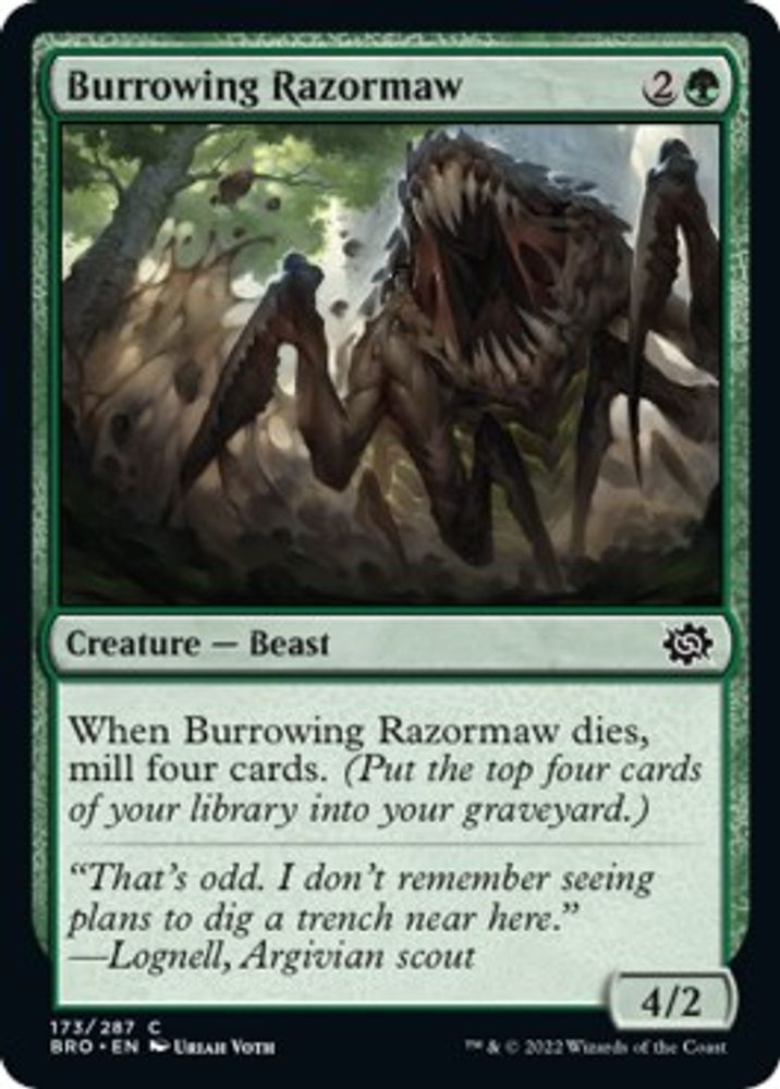 2022 Magic: The Gathering: The Brothers' War (BRO) - Burrowing Razormaw (#173, Common) (, Near Mint)