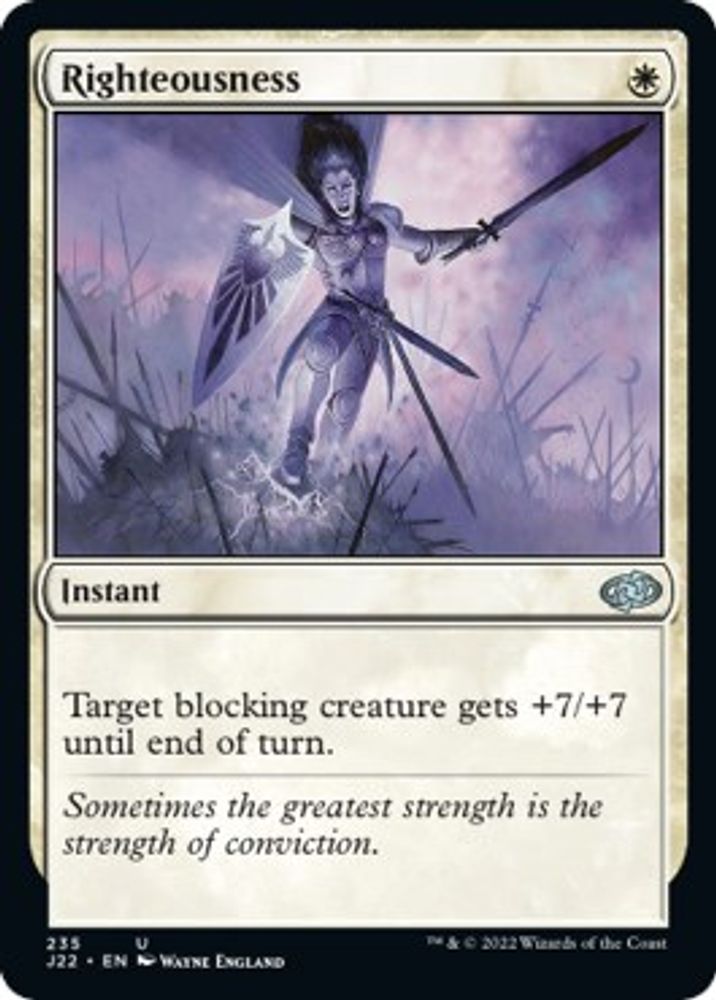 2022 Magic: The Gathering: Jumpstart 2022 (J22) - Righteousness (#235, Uncommon) (, Near Mint)