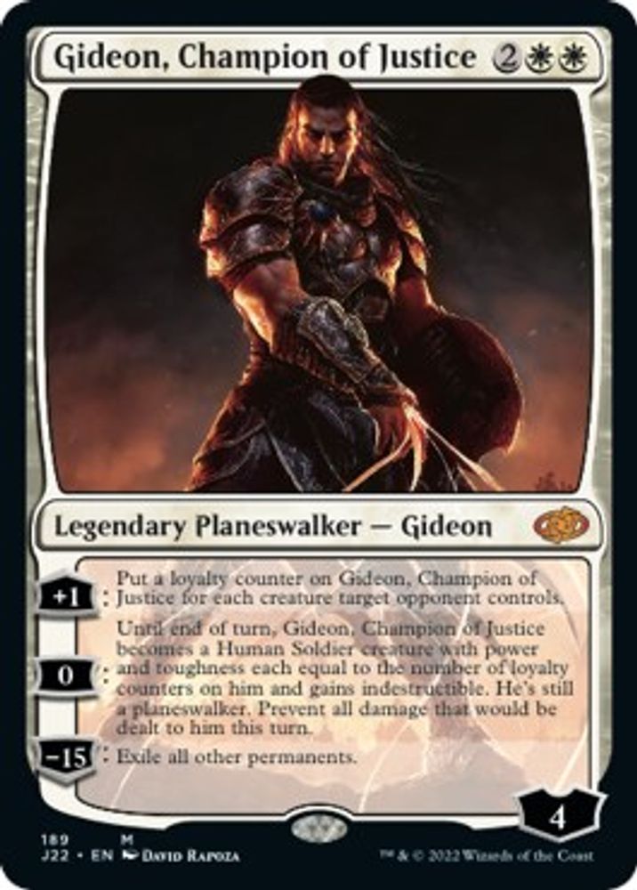 2022 Magic: The Gathering: Jumpstart 2022 (J22) - Gideon Champion of Justice (#189, Mythic Rare) (, Near Mint)