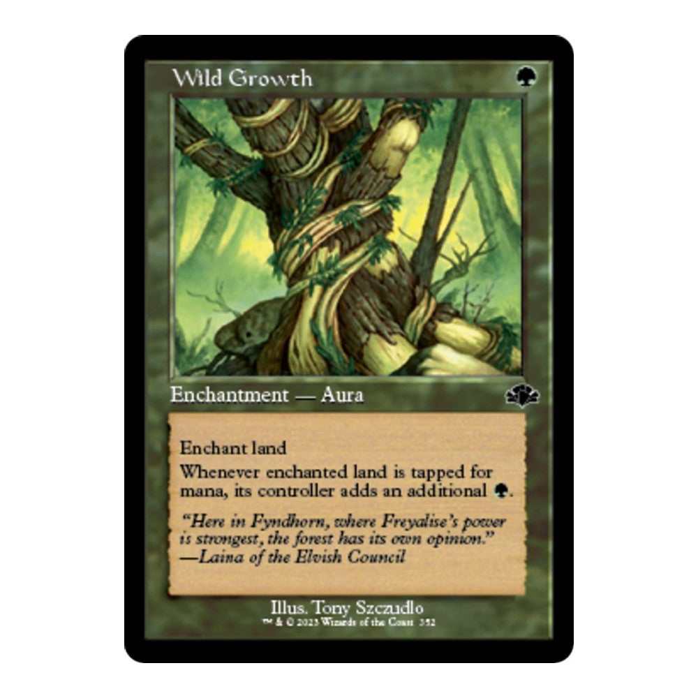 2023 Magic: The Gathering: Dominaria Remastered (DMR) - Wild Growth Retro Frame (#352, Common) (, Near Mint)