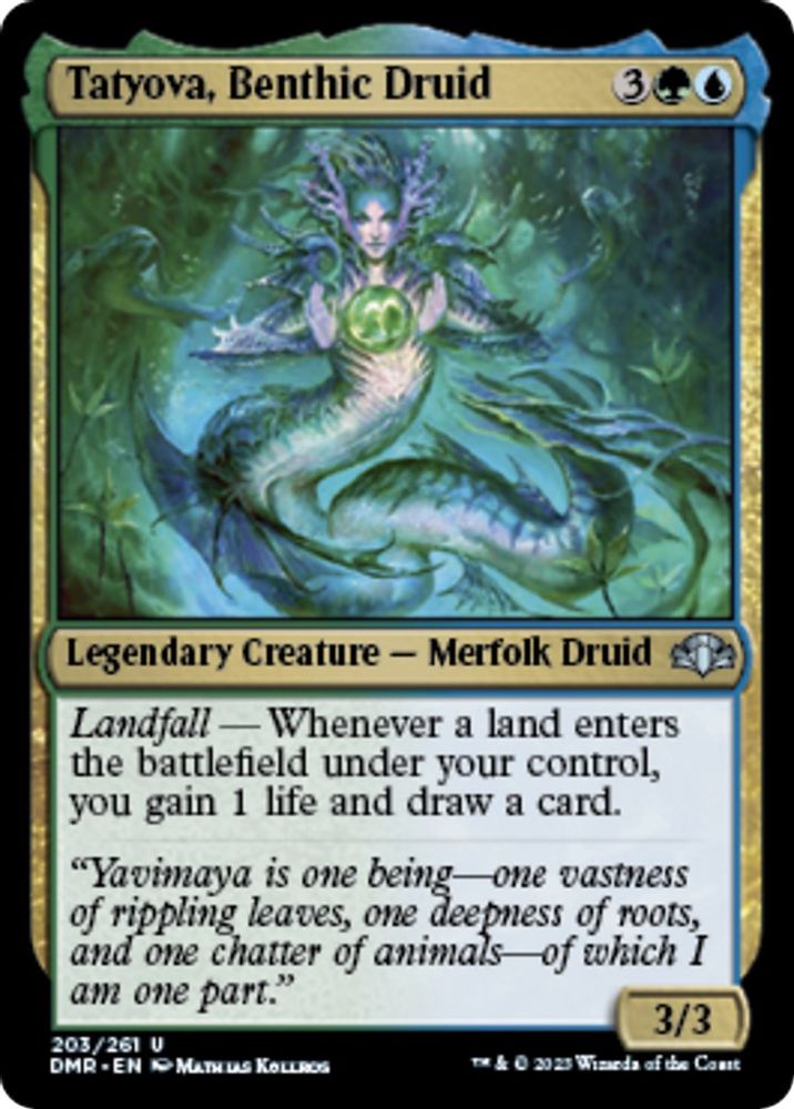 2023 Magic: The Gathering: Dominaria Remastered (DMR) - Tatyova Benthic Druid (#203, Uncommon) (, Near Mint)