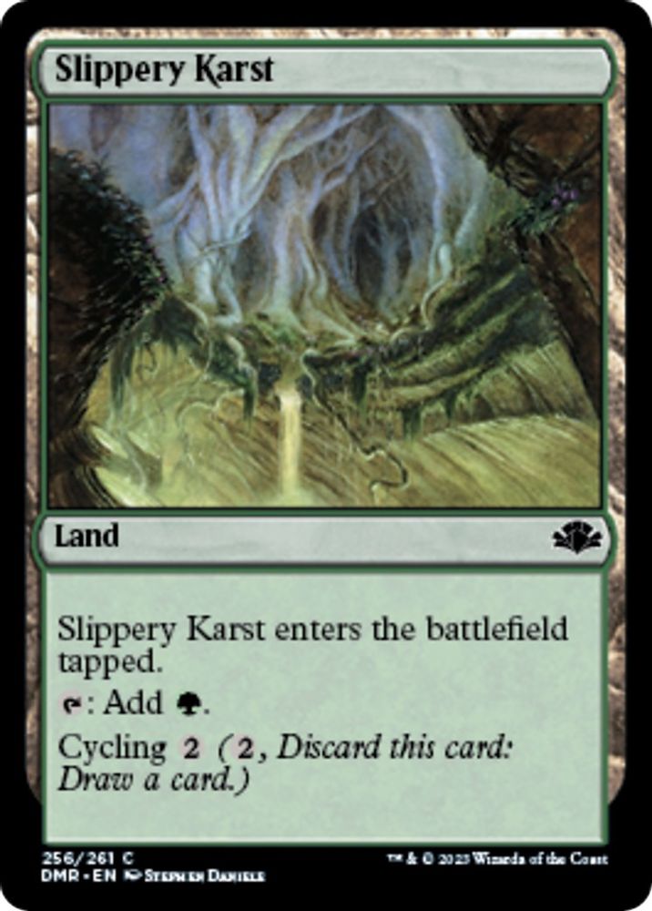 2023 Magic: The Gathering: Dominaria Remastered (DMR) - Slippery Karst (#256, Common) (, Near Mint)