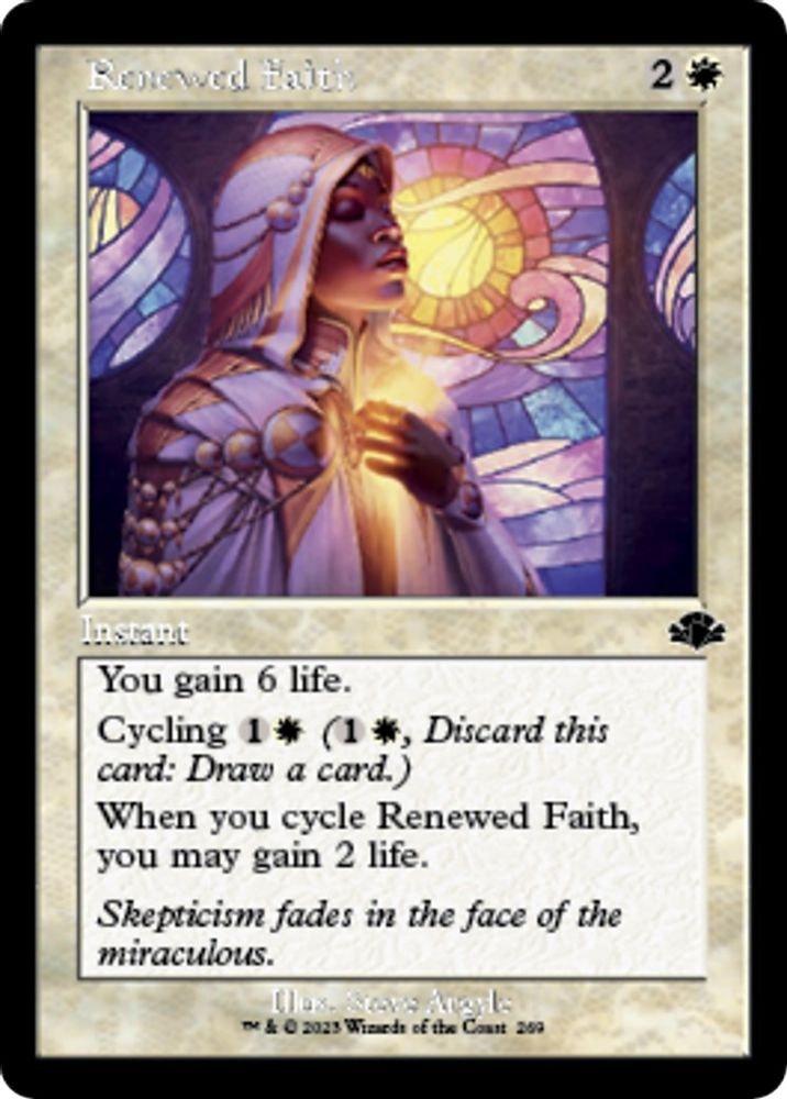 2023 Magic: The Gathering: Dominaria Remastered (DMR) - Renewed Faith Retro Frame (#269, Common) (Foil, Near Mint)