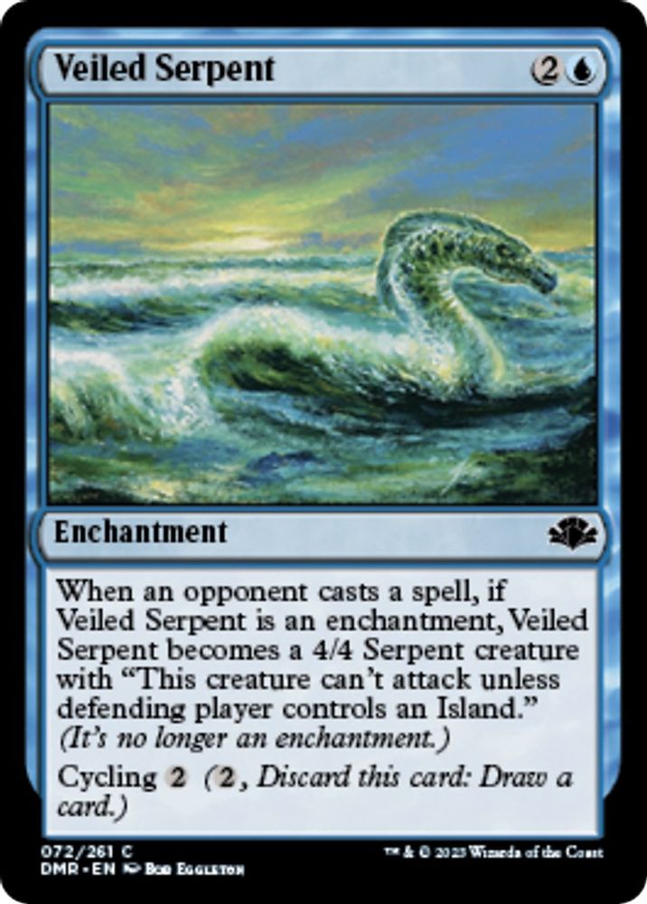 2023 Magic: The Gathering: Dominaria Remastered (DMR) - Veiled Serpent (#72, Common) (, Near Mint)