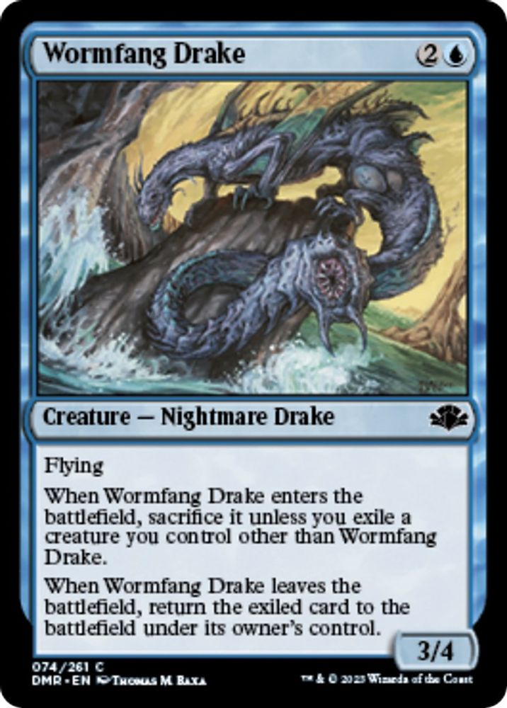 2023 Magic: The Gathering: Dominaria Remastered (DMR) - Wormfang Drake (#74, Common) (, Near Mint)