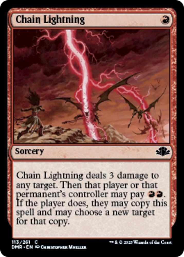 2023 Magic: The Gathering: Dominaria Remastered (DMR) - Chain Lightning (#113, Common) (Foil, Near Mint)