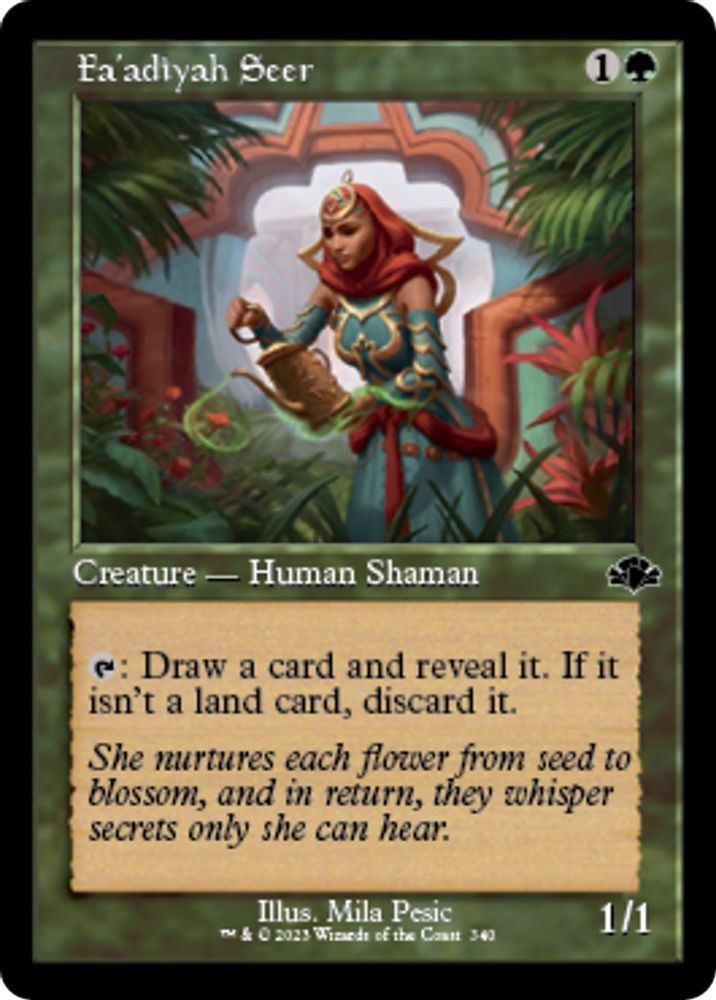 2023 Magic: The Gathering: Dominaria Remastered (DMR) - Faadiyah Seer Retro Frame (#340, Common) (Foil, Near Mint)