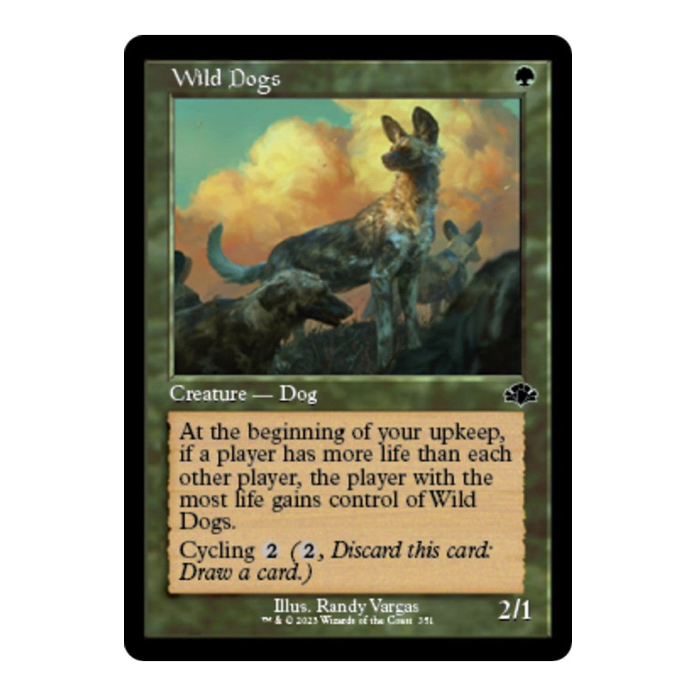 2023 Magic: The Gathering: Dominaria Remastered (DMR) - Wild Dogs Retro Frame (#351, Common) (, Near Mint)