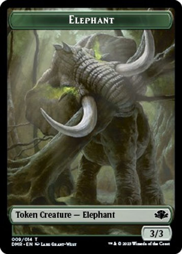 2023 Magic: The Gathering: Dominaria Remastered (DMR) - Elephant Token (#9, T) (, Near Mint)