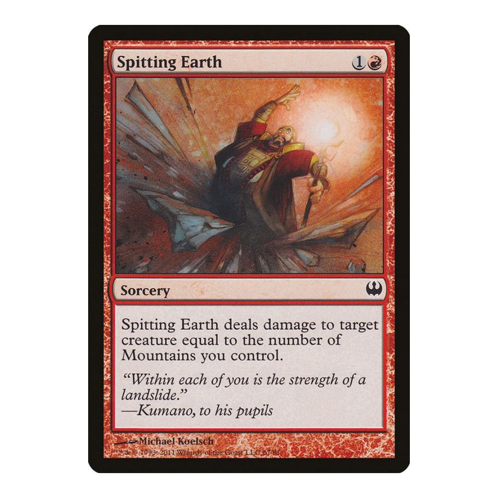 2011 Magic: The Gathering: Duel Decks: Knights vs. Dragons (DDG) - Spitting Earth (#67, Common) (, Near Mint)