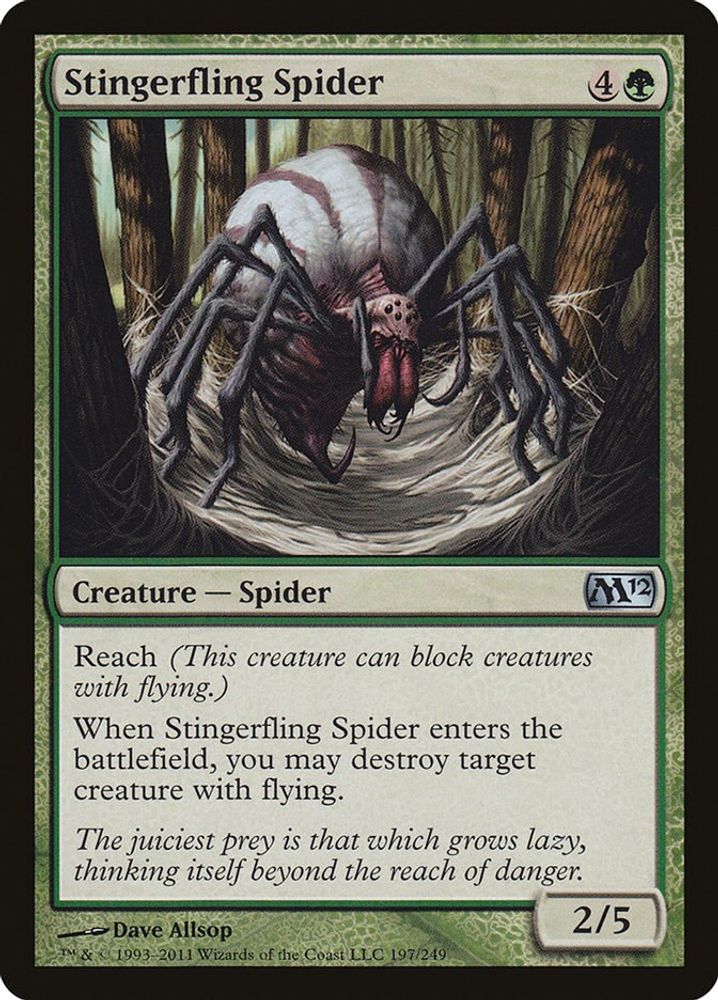 2011 Magic: The Gathering: Magic 2012 (M12) (M12) - Stingerfling Spider (#197, Uncommon) (, Near Mint)
