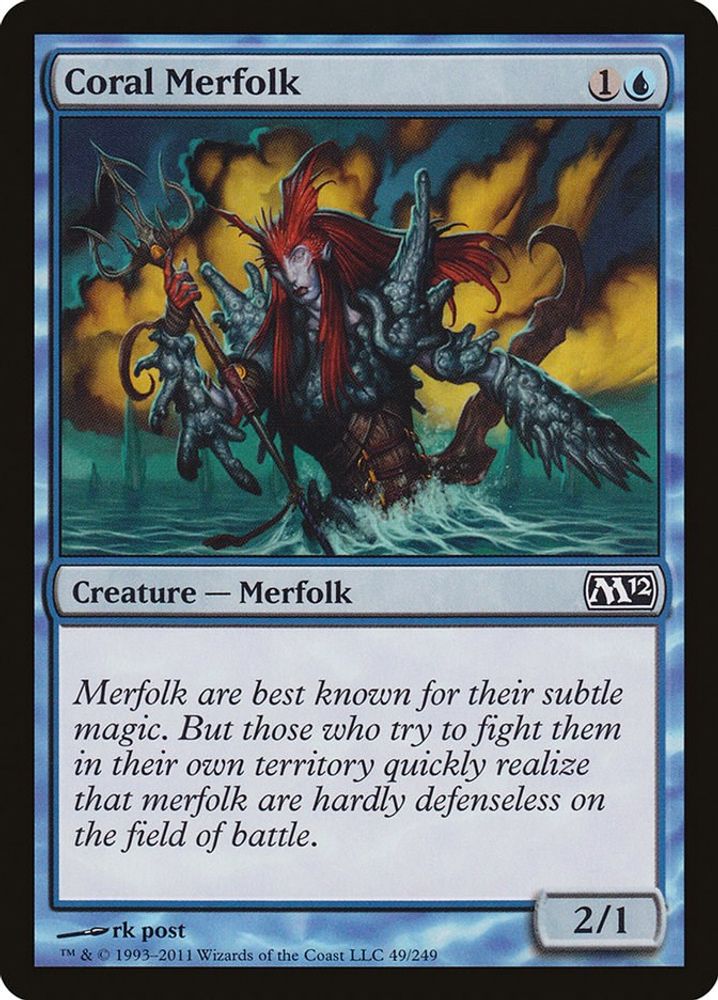 2011 Magic: The Gathering: Magic 2012 (M12) (M12) - Coral Merfolk (#49, Common) (, Near Mint)