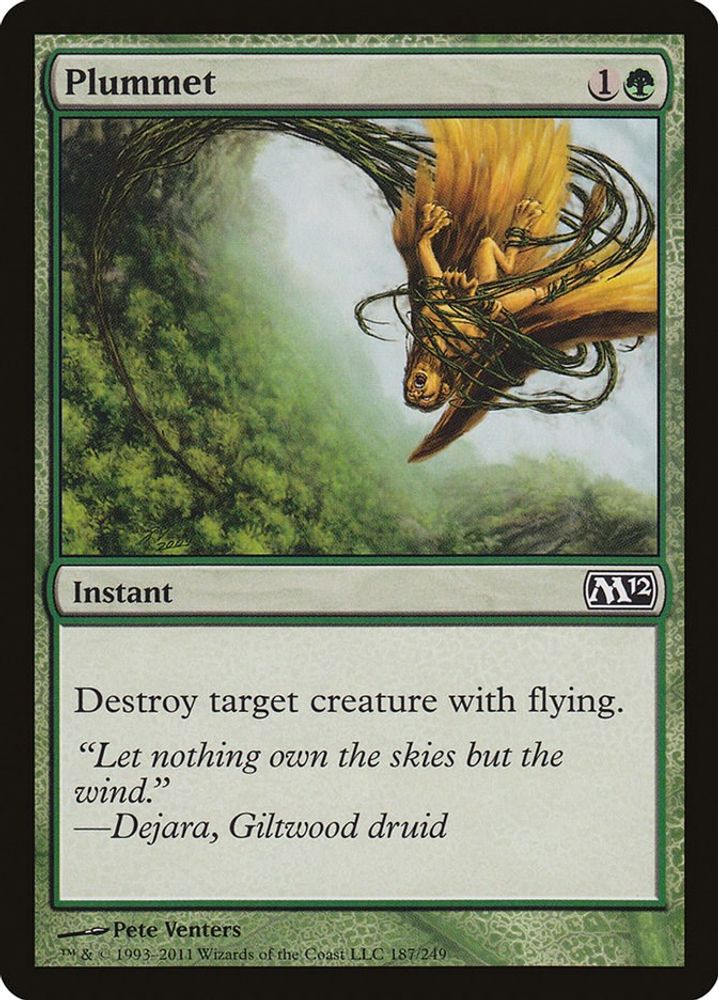 2011 Magic: The Gathering: Magic 2012 (M12) (M12) - Plummet (#187, Common) (, Near Mint)