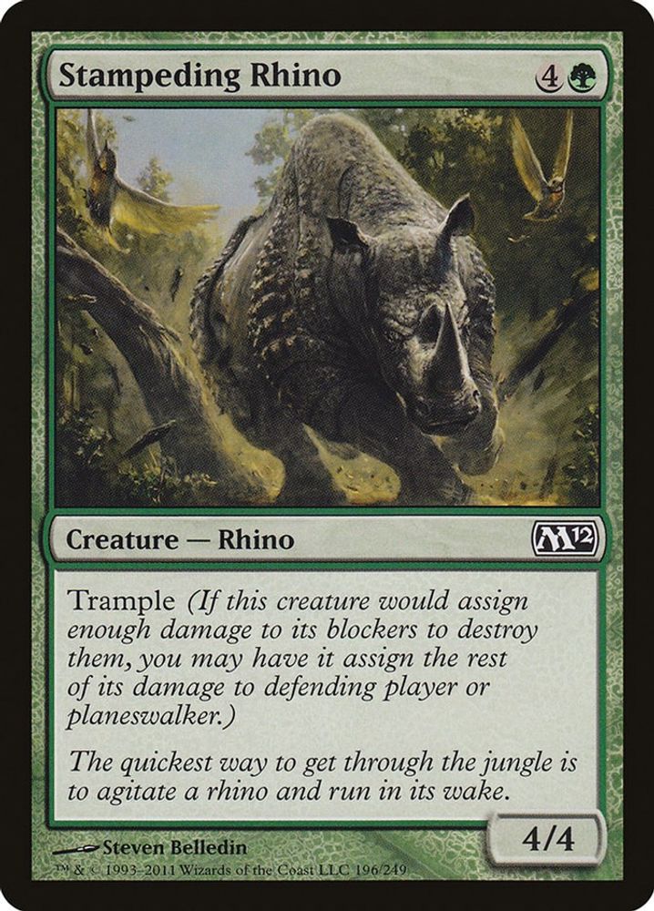 2011 Magic: The Gathering: Magic 2012 (M12) (M12) - Stampeding Rhino (#196, Common) (, Near Mint)