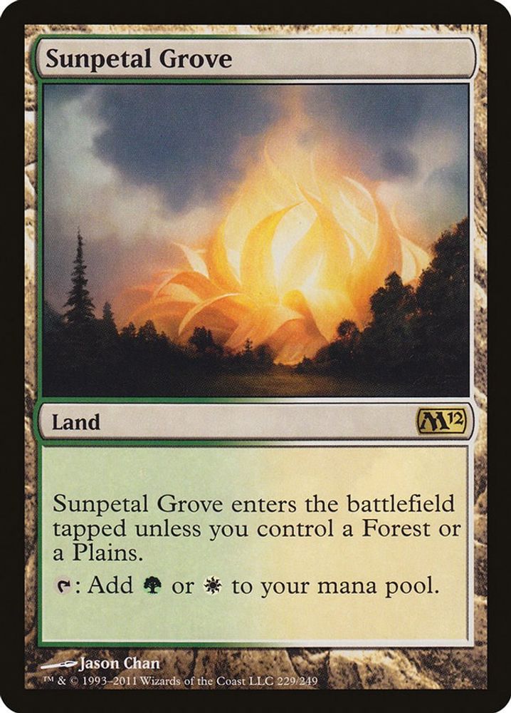 2011 Magic: The Gathering: Magic 2012 (M12) (M12) - Sunpetal Grove (#229, Rare) (, Near Mint)