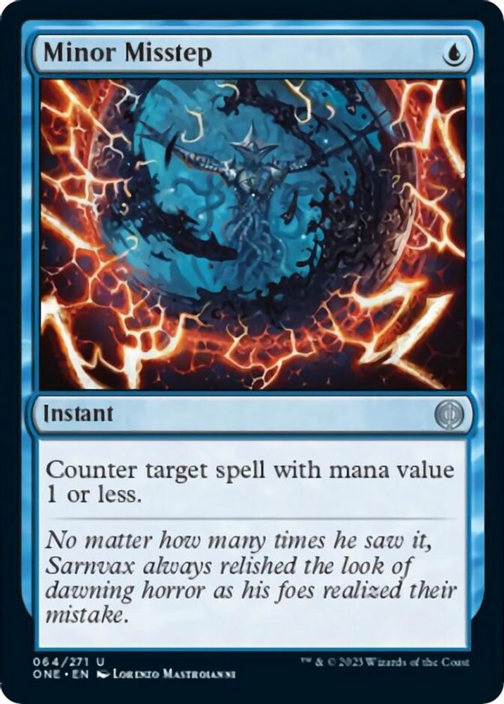 2023 Magic: The Gathering: Phyrexia: All Will Be One (ONE) - Minor Misstep (#64, Uncommon) (, Near Mint)