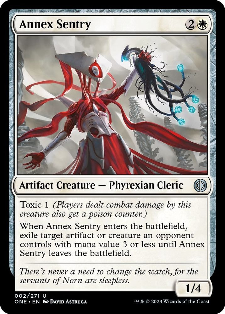 2023 Magic: The Gathering: Phyrexia: All Will Be One (ONE) - Annex Sentry (#2, Uncommon) (Foil, Near Mint)