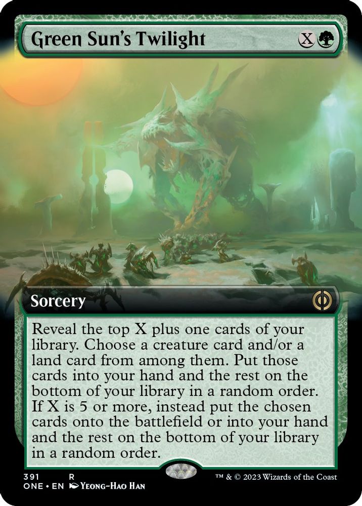 2023 Magic: The Gathering: Phyrexia: All Will Be One (ONE) - Green Suns Twilight Extended Art (#391, Rare) (, Near Mint)