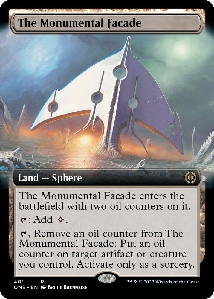 2023 Magic: The Gathering: Phyrexia: All Will Be One (ONE) - The Monumental Facade Extended Art (#401, Rare) (Foil, Near Mint)