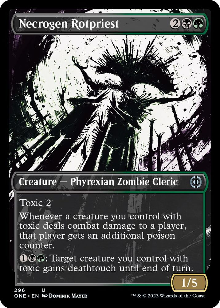 2023 Magic: The Gathering: Phyrexia: All Will Be One (ONE) - Necrogen Rotpriest Showcase (#296, Uncommon) (, Near Mint)