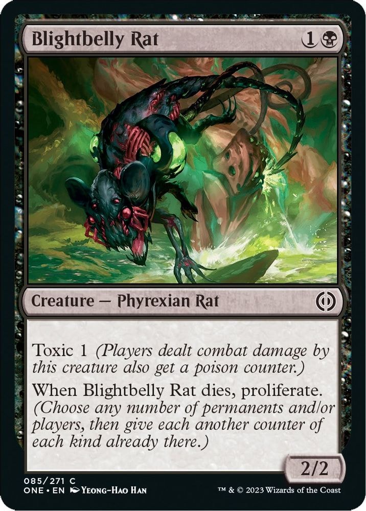 2023 Magic: The Gathering: Phyrexia: All Will Be One (ONE) - Blightbelly Rat (#85, Common) (, Near Mint)