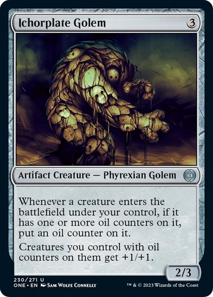 2023 Magic: The Gathering: Phyrexia: All Will Be One (ONE) - Ichorplate Golem (#230, Uncommon) (, Near Mint)