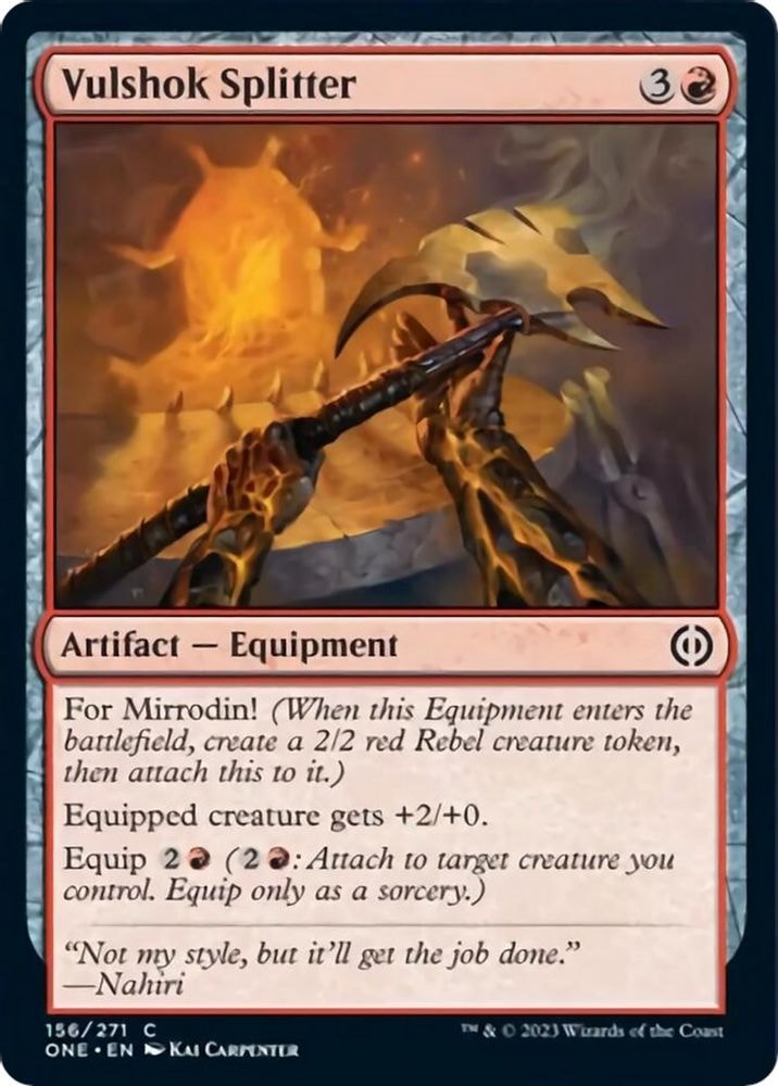 2023 Magic: The Gathering: Phyrexia: All Will Be One (ONE) - Vulshok Splitter (#156, Common)