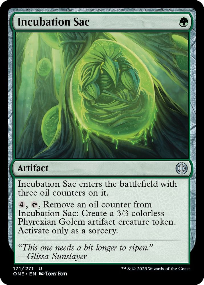 2023 Magic: The Gathering: Phyrexia: All Will Be One (ONE) - Incubation Sac (#171, Uncommon) (, Near Mint)