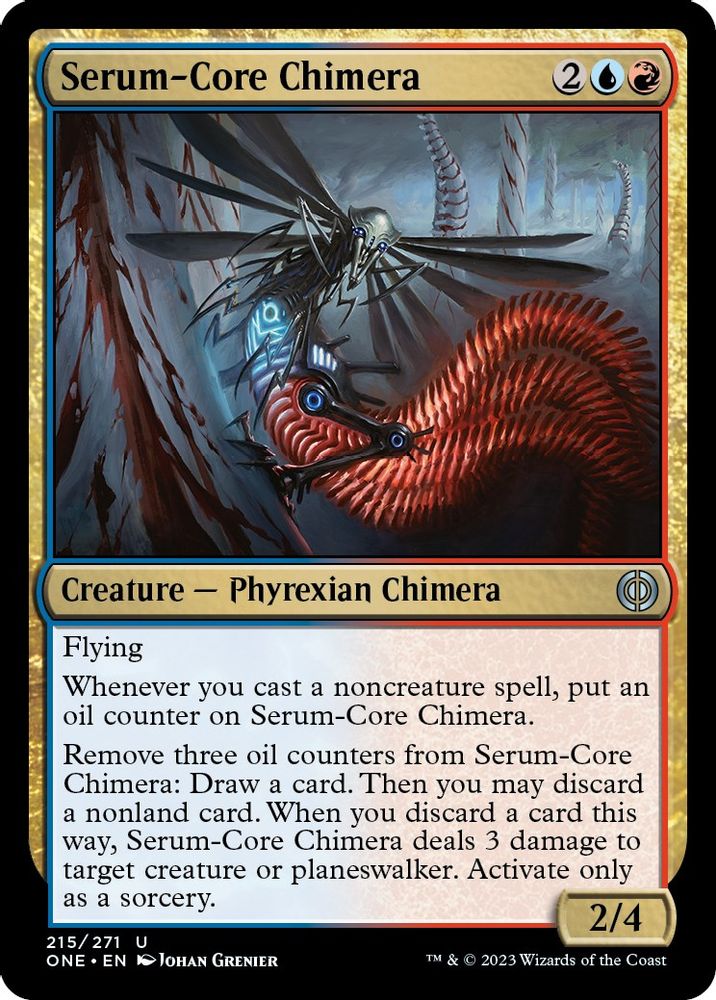 2023 Magic: The Gathering: Phyrexia: All Will Be One (ONE) - Serum Core Chimera (#215, Uncommon) (, Near Mint)
