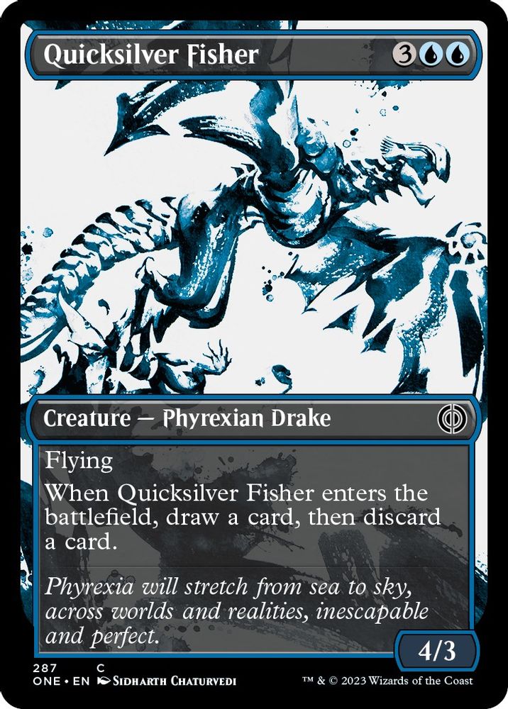 2023 Magic: The Gathering: Phyrexia: All Will Be One (ONE) - Quicksilver Fisher Showcase (#287, Common) (, Near Mint)