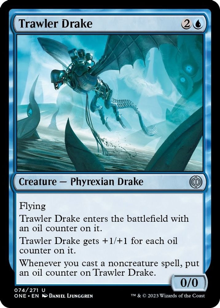 2023 Magic: The Gathering: Phyrexia: All Will Be One (ONE) - Trawler Drake (#74, Uncommon) (, Near Mint)