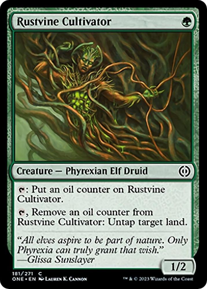 2023 Magic: The Gathering: Phyrexia: All Will Be One (ONE) - Rustvine Cultivator (#181, Common) (, Near Mint)