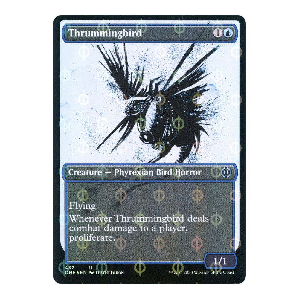 2023 Magic: The Gathering: Phyrexia: All Will Be One (ONE) - Thrummingbird Showcase Step and Compleat Foil (#432, Uncommon) (Foil, Near Mint)